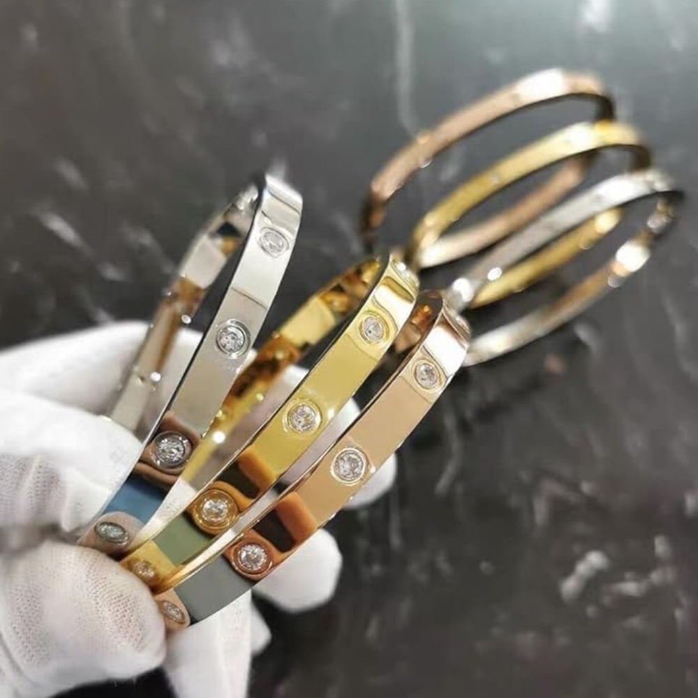 3-Piece Set: Women's Simple Fashion Bracelets Filled Gold 18k